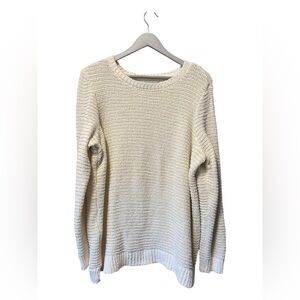 Dana Buchman Cream & Gold Textured Knit Sweater – XXL